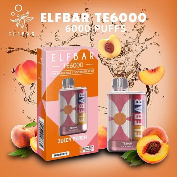 Juicy-Peach Elf Bar Disposable Te 6000 Puffs - Image 9