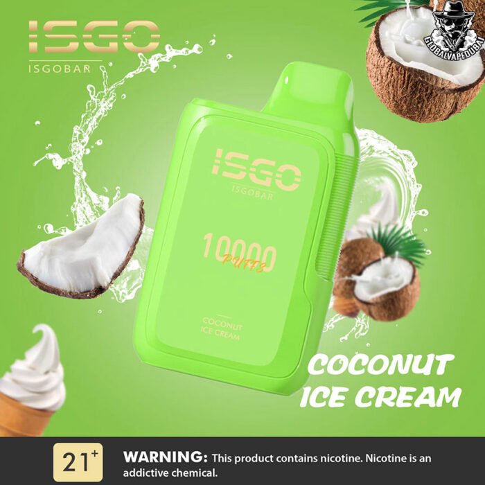 Cocunut-Ice-Cream Isgo Bar 10000 Puffs Disposable - Image 4