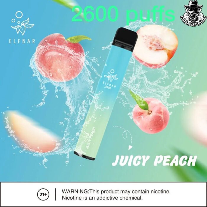 Juicy-Peach Elf Bar Disposable 2600 Puffs Vape - Image 5