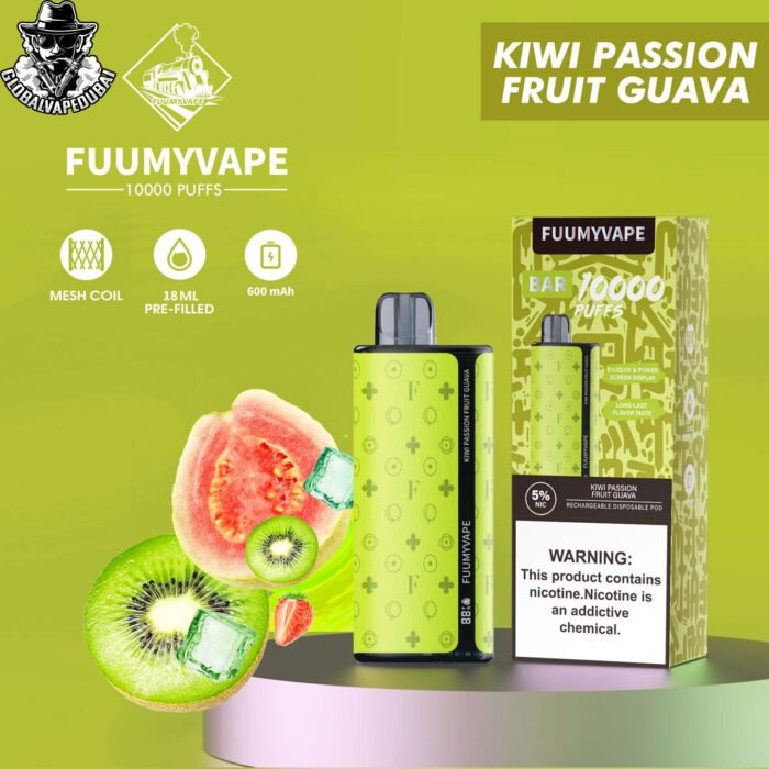 Kiwi-Passion-Fruit-Guava Fummy Vape 10000 Puffs Disposable - Image 5