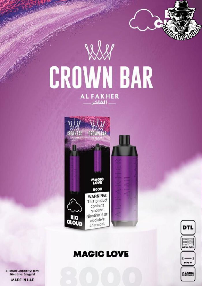 Magic-Love Al Fakher 8000 Puffs Crown Bar Disposable 5mg - Image 14