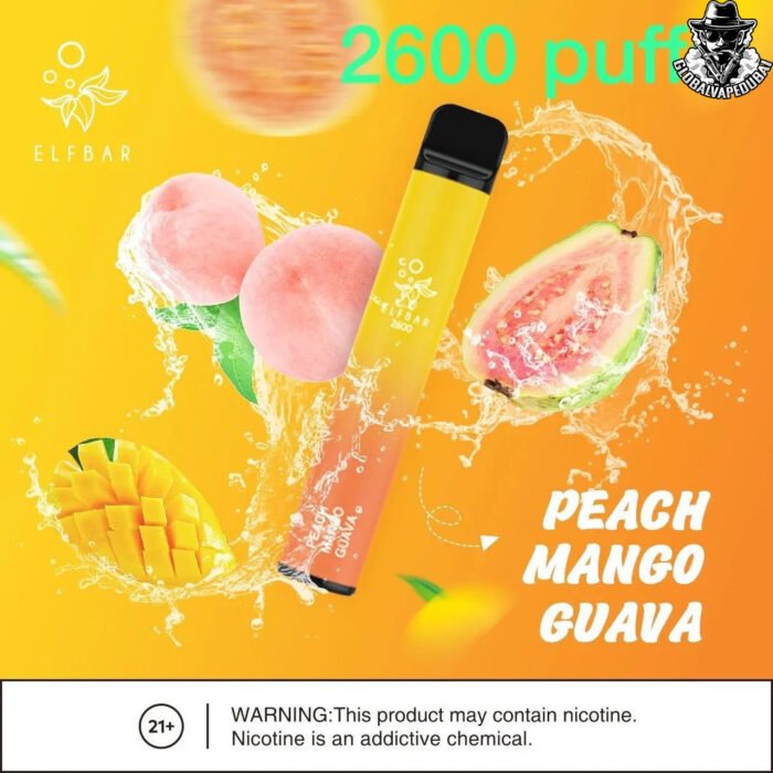 Peach-Mango-Guava Elf Bar Disposable 2600 Puffs Vape - Image 7