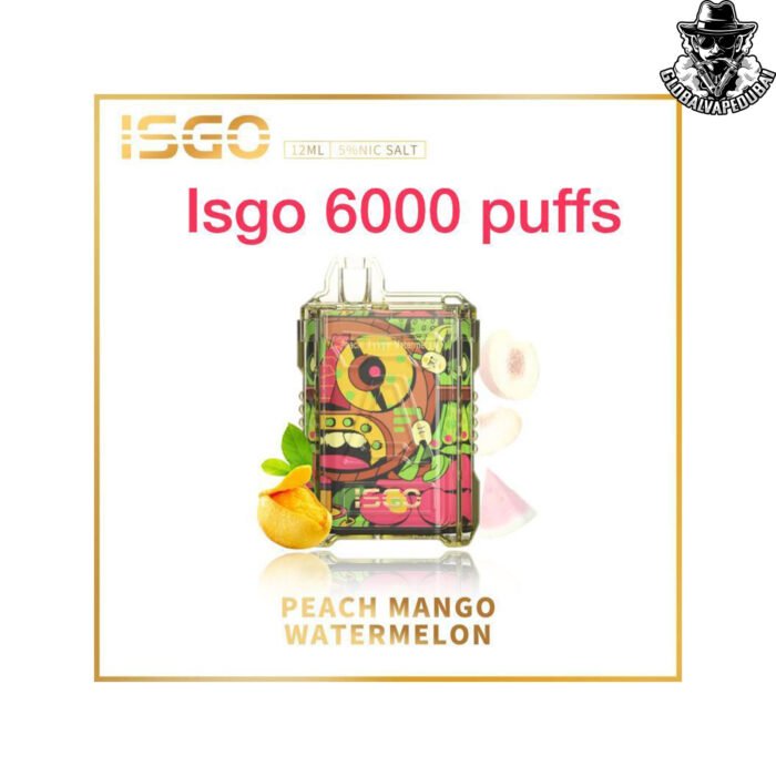 Peach-Mango-Watermelon ISGO 6000 Puffs Disposable - Image 9
