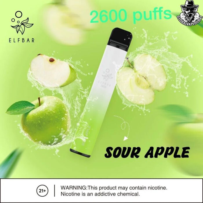 Sour-Apple Elf Bar Disposable 2600 Puffs Vape - Image 9