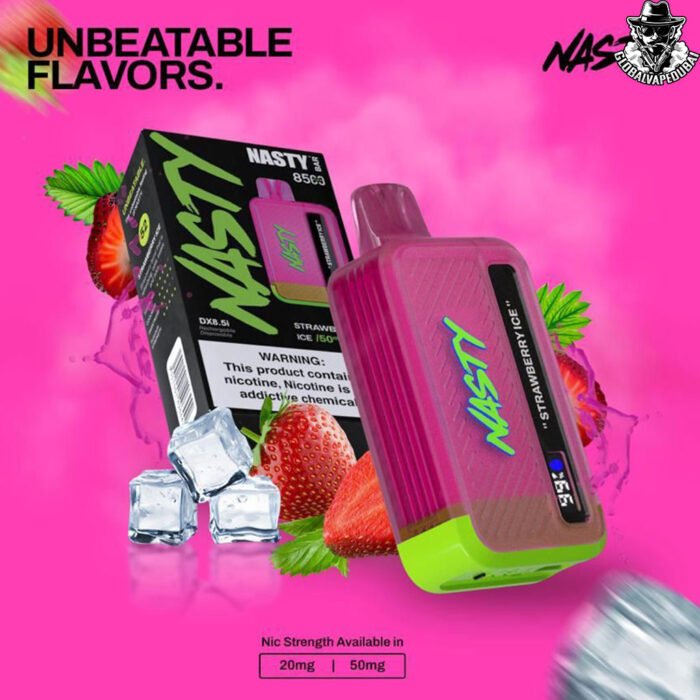 Strawberry-Ice Nasty Bar 8500 Puffs 20MG Disposable - Image 11