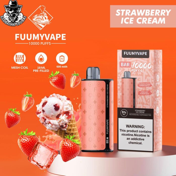 Strawberry-Ice-Cream Fummy Vape 10000 Puffs Disposable - Image 9