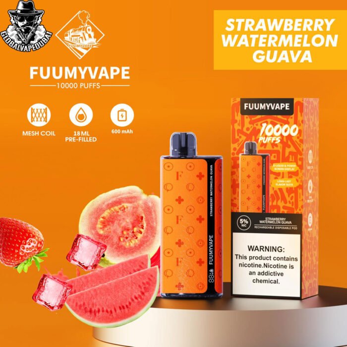 Strawberry-Watermelon-Guava Fummy Vape 10000 Puffs Disposable - Image 13