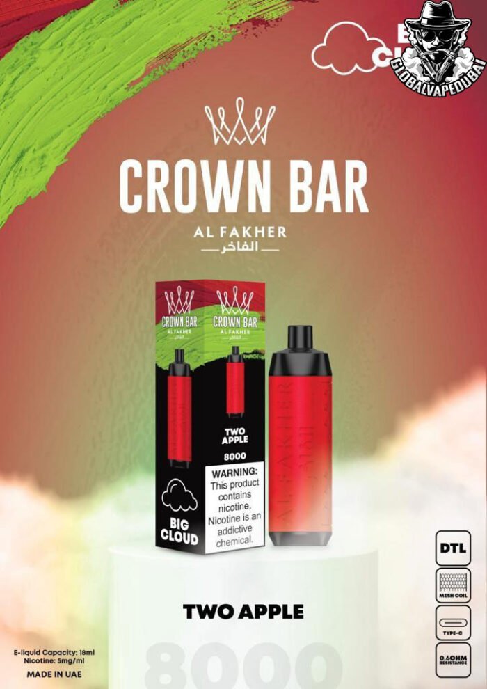 Two-Apple Al Fakher 8000 Puffs Crown Bar Disposable 5mg - Image 20