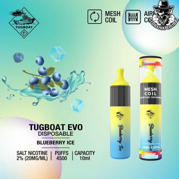 Blueberry-Ice Tugboat Evo 4500 puffs Disposable - Image 7