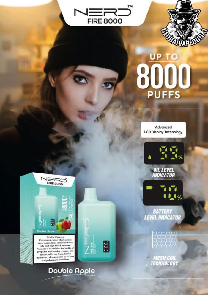 Double-Apple Nerd Bar Fire 8000 Puffs Disposable - Image 10
