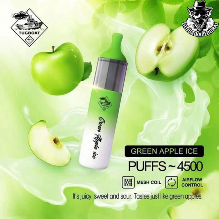 Green-Apple-Ice Tugboat Evo 4500 puffs Disposable - Image 11