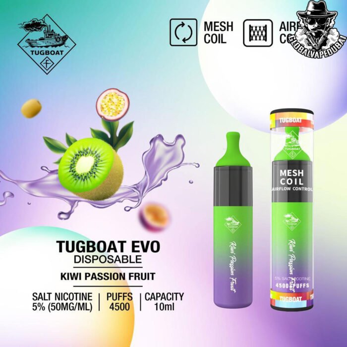 Kiwi-Passion-Fruit Tugboat Evo 4500 puffs Disposable - Image 14