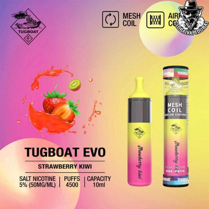 Strawberry-Kiwi Tugboat Evo 4500 puffs Disposable - Image 18