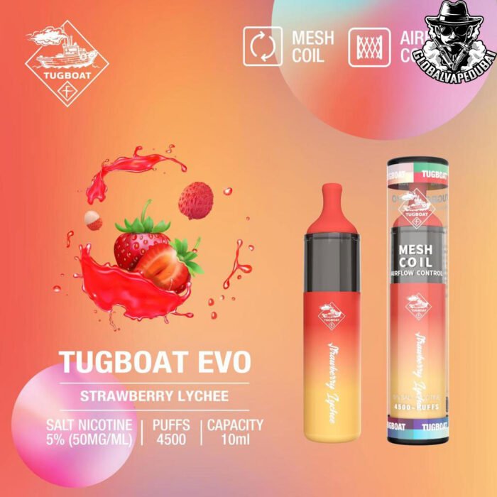 Strawberry-Lychee Tugboat Evo 4500 puffs Disposable - Image 19
