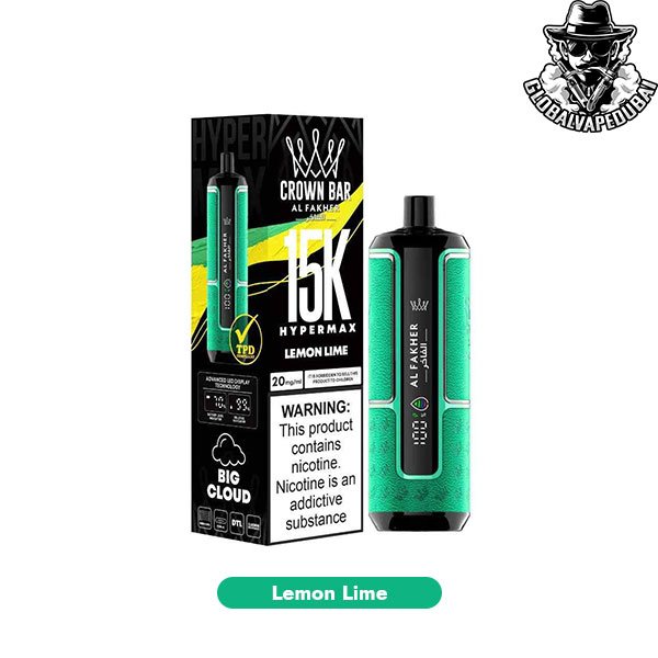 Lemon-Lime Al Fakher Crown Bar Hypermax Disposable 15000 Puffs Vape Buy 1Box Get 1 Pc Free - Image 8