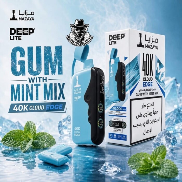 Buy Mazaya Deep Lite Cloud Edge 40000 Puffs Disposable Vape in Dubai – 20mg Salt Nic, Compact 800mAh Battery & Mesh Coil - Image 6