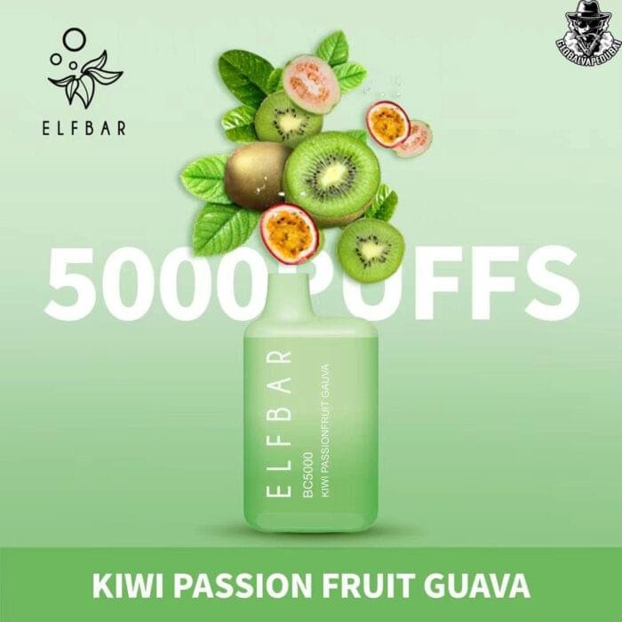 Kiwi-Passion-Fruit-Guava ELF Bar Disposable 5000 Puffs Vape - Image 16