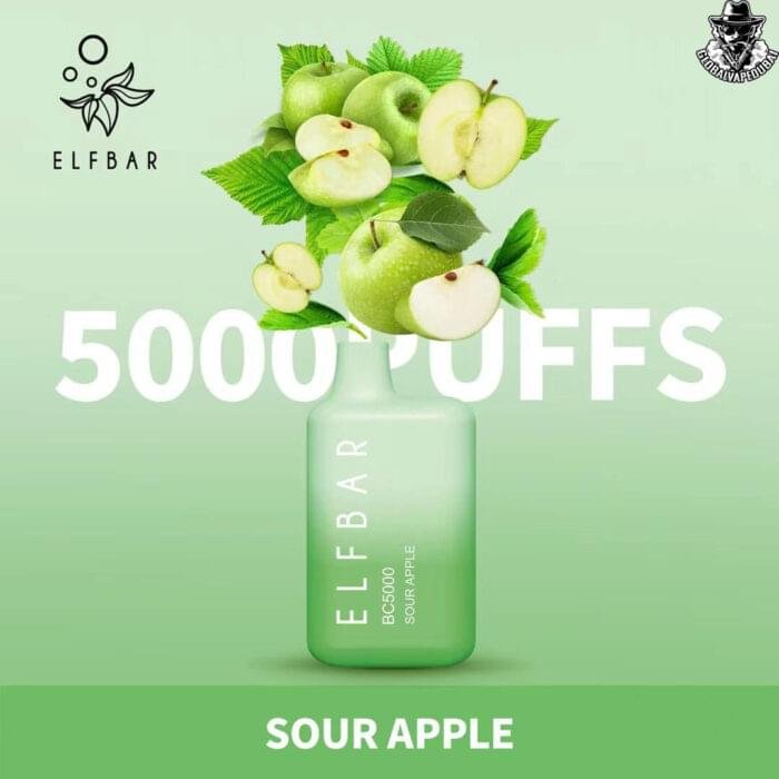 Sour-Apple ELF Bar Disposable 5000 Puffs Vape - Image 18
