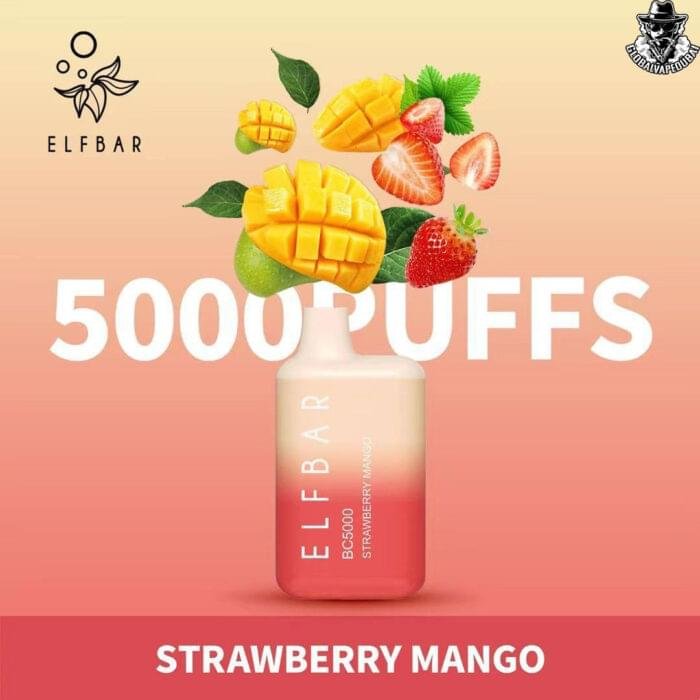 Strawberry-Mango ELF Bar Disposable 5000 Puffs Vape - Image 14