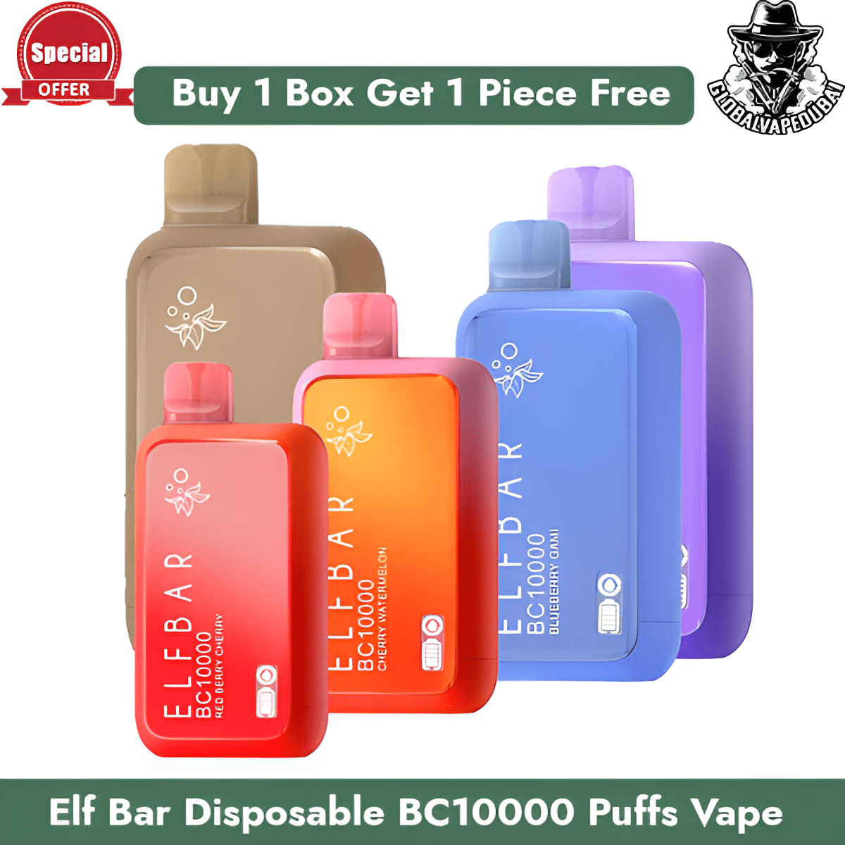 Buy Elfbar Disposable BC10000 Puffs Vape 1 Box Get 1 Piece Free - Image 1