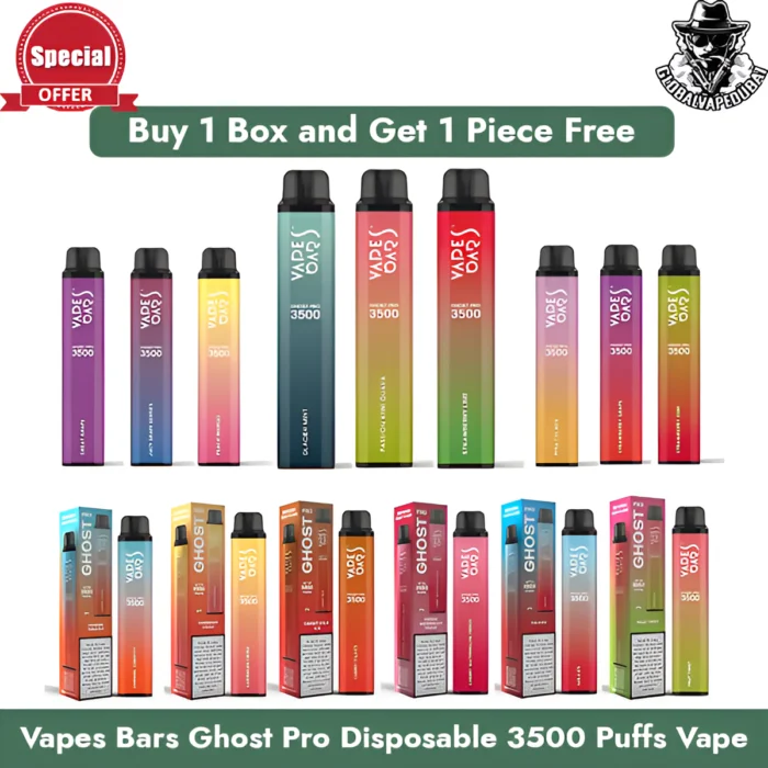 Web_Photo_Editor Buy Vapes Bar Ghost Pro Disposable 3500 Puffs Vape 1 Box Get 1 Piece Free - Image 1